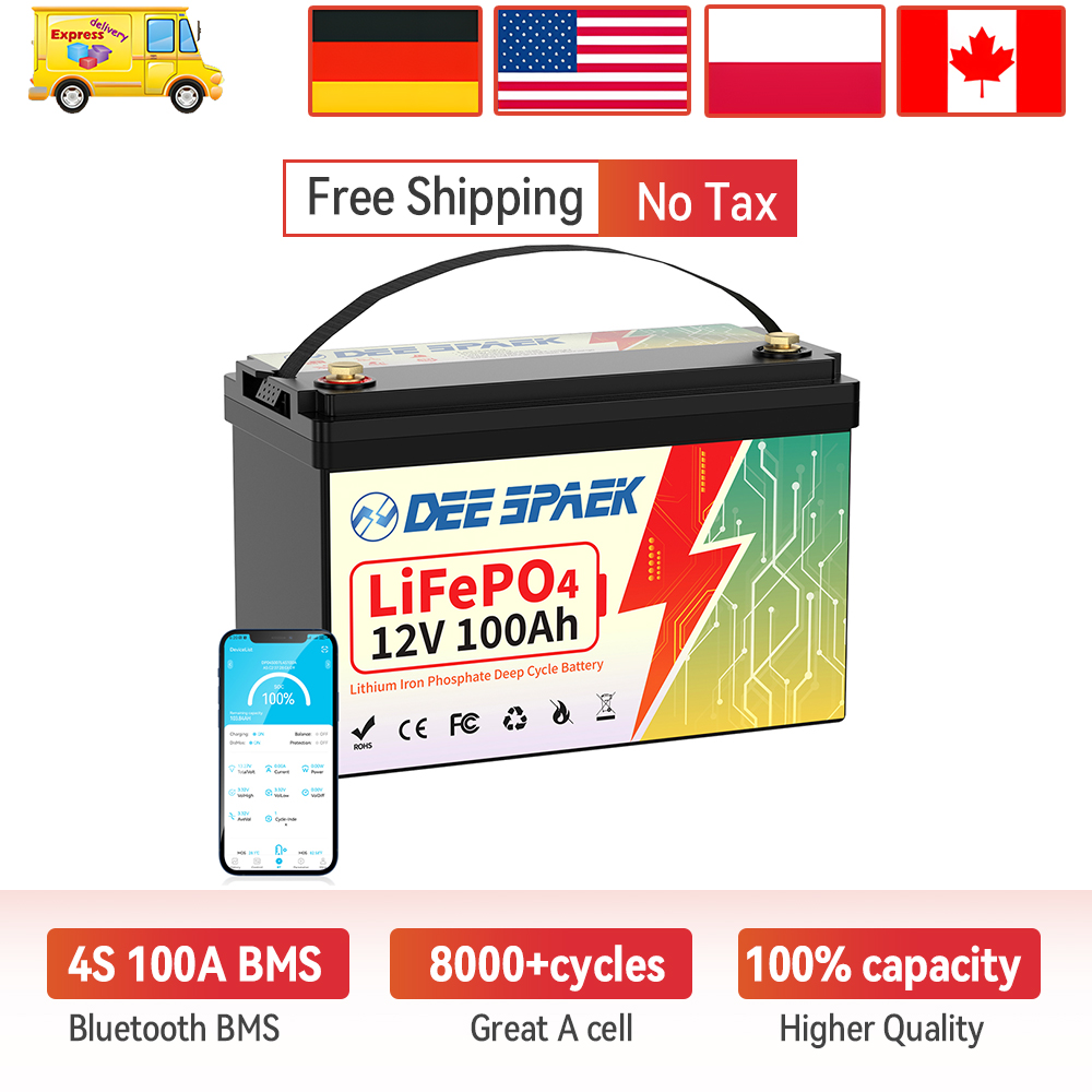 Fishing Depth Finder - DEEPSPAEK 12V 100Ah Lifepo4 Battery Bluetooth