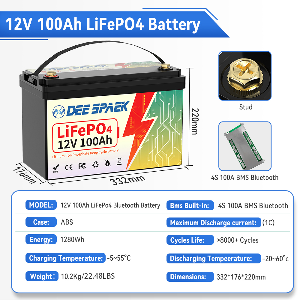 DEEPSPAEK 12V 100Ah Lifepo4 Ba - Fishing Depth Finder 评论和价格
